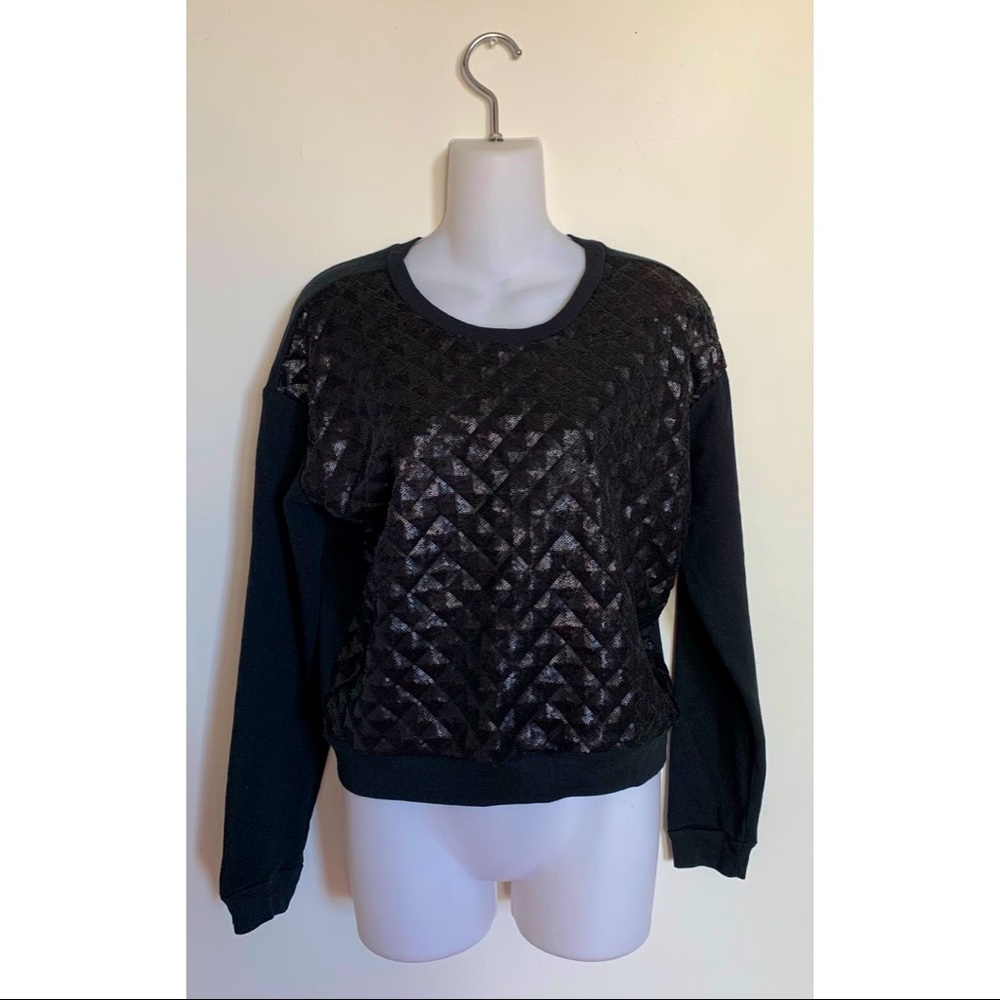 Hollister | Sequined Black Top Sweatshirt Women’s Size Medium NWOT